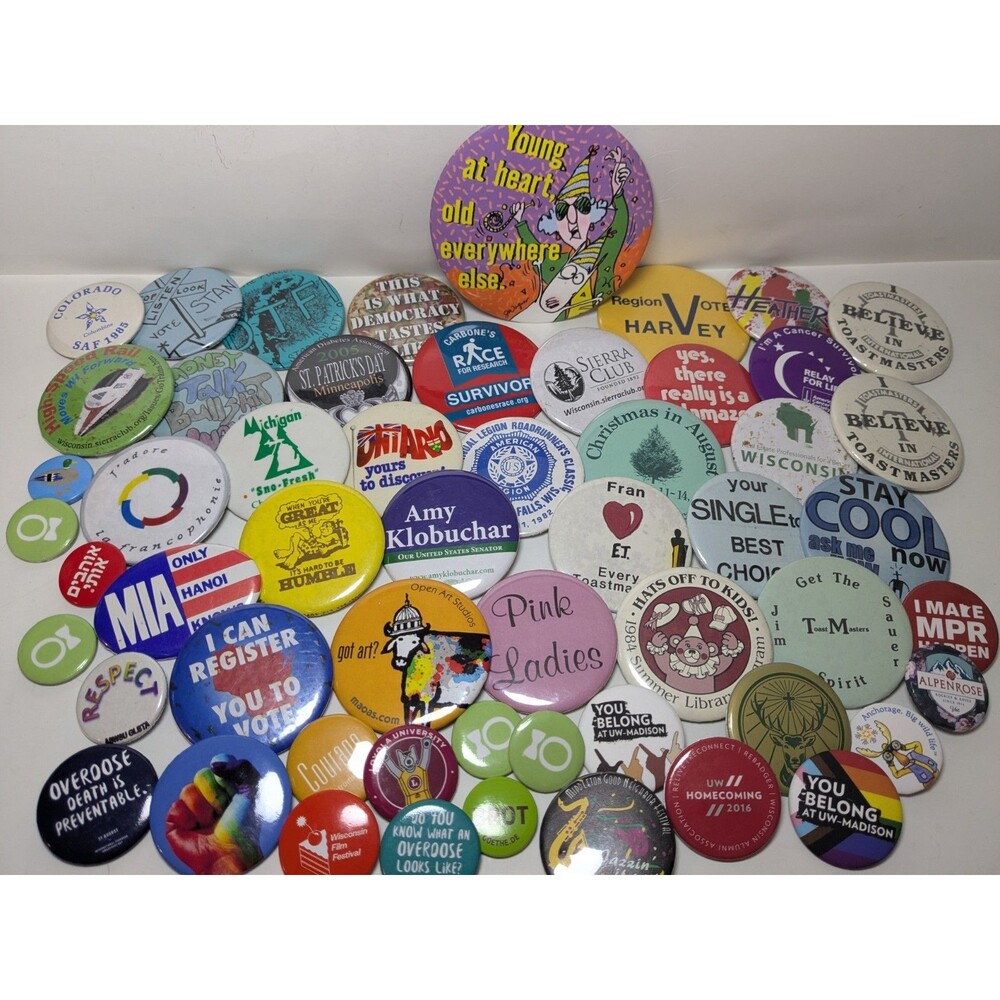 50+ Vintage & Modern Button Pins